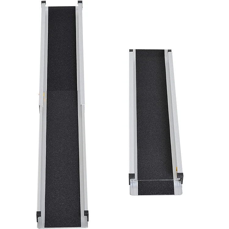 2024 Hot Sell Best Lightweight Aluminium Alloy Telescopic Portable Wheelchair Ramp Folding Wheelchair Car Ramp For Car & Stair