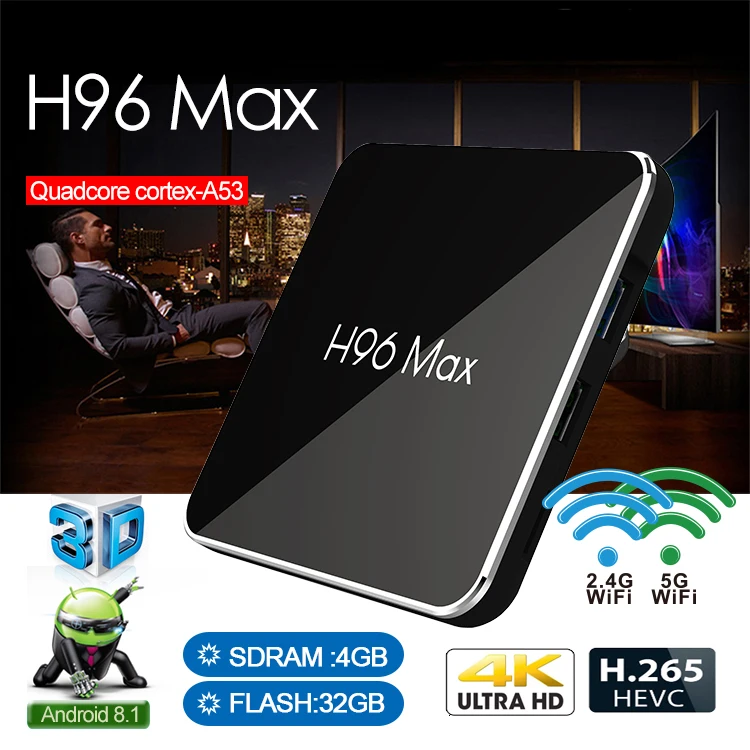 
H96 Max TV Box Android 8.1 S905X2 Quad Core 2+16GB/4+32GB/4+64GB Support WiFi /4K Smart Set Top Box 