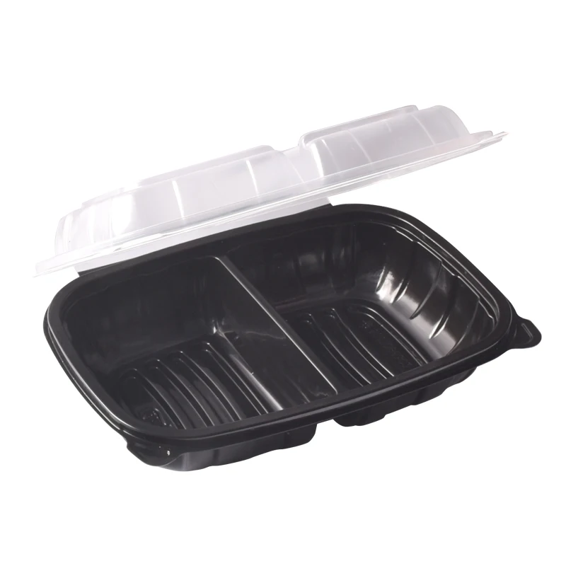 Manufacturer take out packaging box disposable clamshell 2 3 compartment MFPP plastic lunch food boxes hinged container