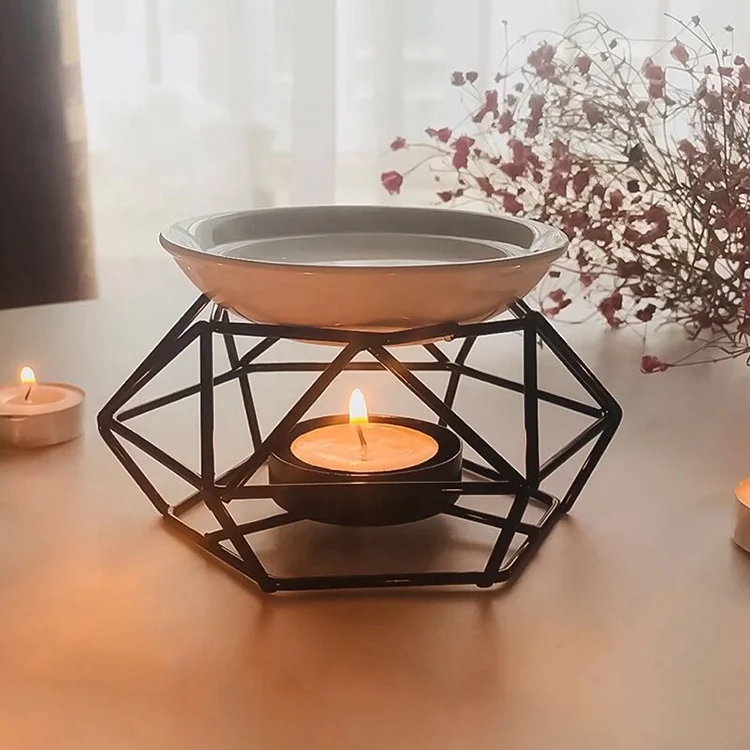 Delicate  Ceramic Essential Oil Burner Romantic Incense Iron Oil Burner Sweet Smell Diffuser Furnace Home Decoration