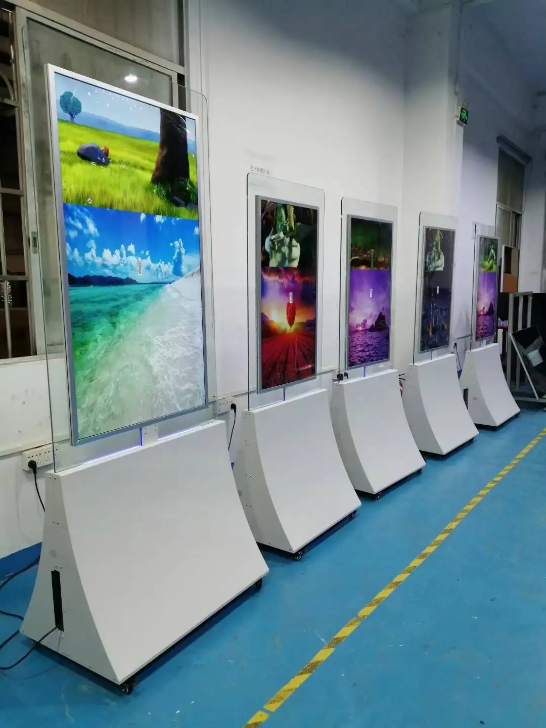 55 43 inch Indoor Dual Screen Kiosk Super Slim LCD Advertising Digital Signage Double Sided Touch Screen Kiosk