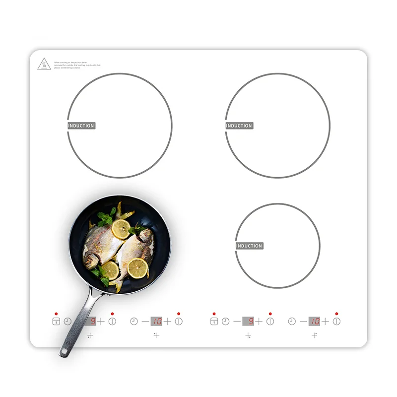 A grade crystal glass panel built-in design boost function touch control 6800W 4 burner induction cooktop