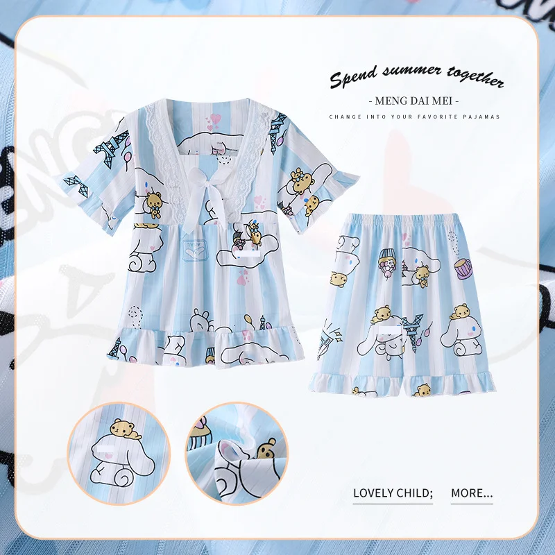 2024 Wholesale Summer Clothes Girls Home Clothes Kids Pajamas Suits Female Students Korean Air Conditioning Clothes
