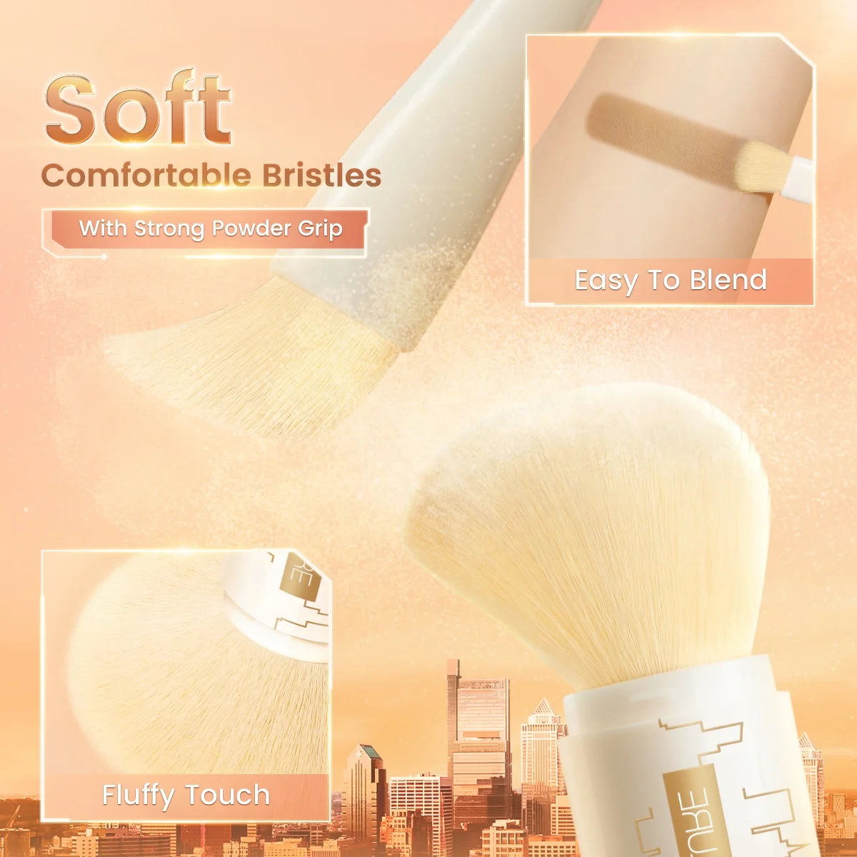 FOCALLURE FA-T02  Quality Makeup Brushes Set Mini Cosmetic Brush 4 in 1 Makeup Brush