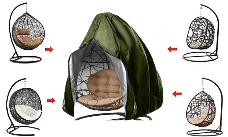 Outdoor Hanging Rocking Chair Cover Eggshell Style Single Seat Waterproof Swing Patio Hanging Chair Cover