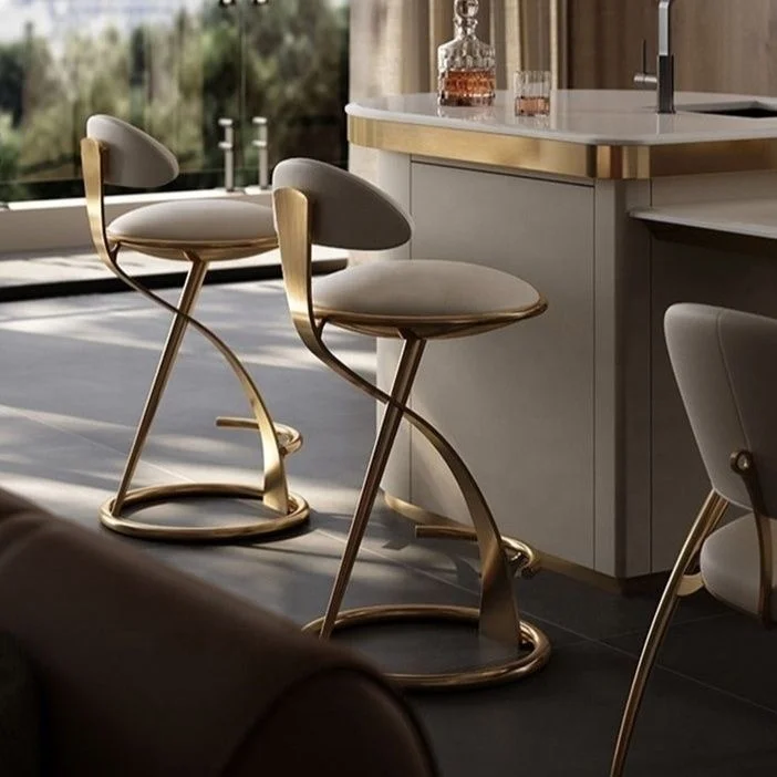 Light luxury bar chair High stool home commercial metal island front desk dermis chair