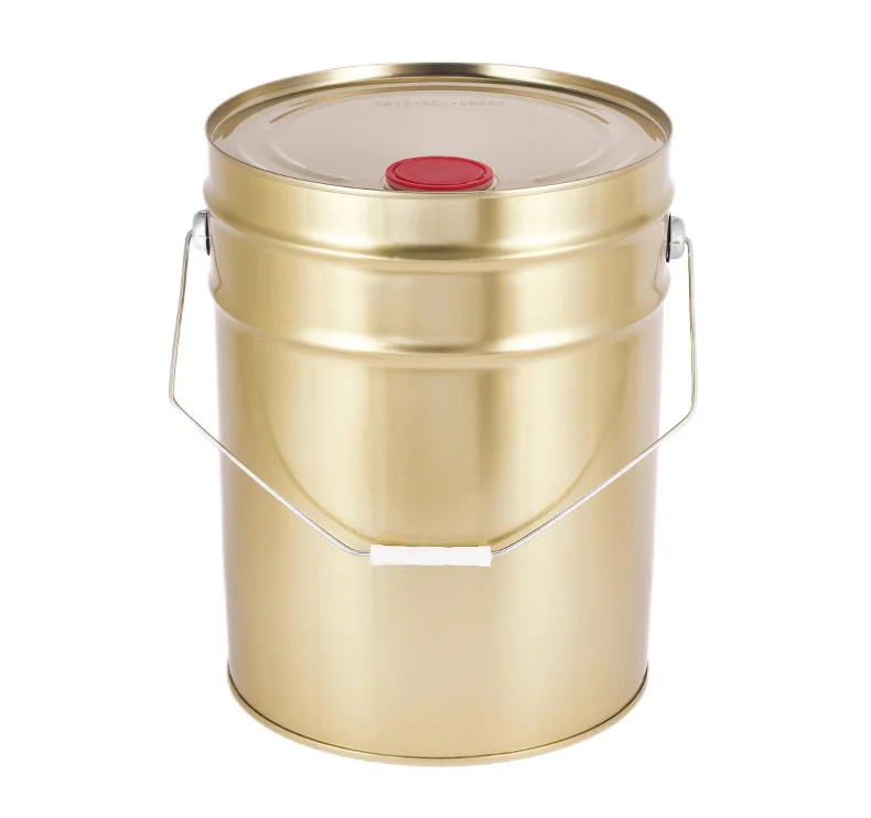 empty  20L 5gallon tight head closed Metal Gold Bucket For Paint Tin Bucket Jerry Can With Spout Lid