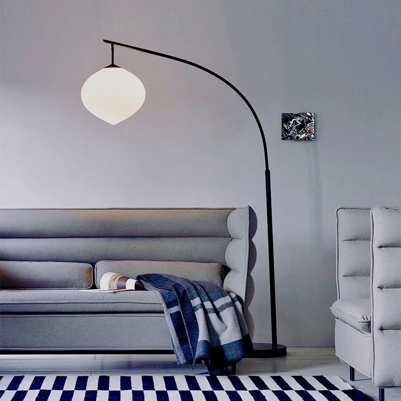 Nordic Modern Minimalist Light Luxury French Villa Living Room Bedroom Study Glass Lily Of The Valley Fishing Floor Lamp