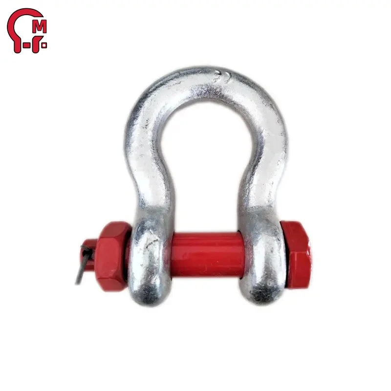 HLM G210 Us Type Screw Pin Lifting 3/4 D Shackle Carbon Steel Forged Anchor Chain Marine G210 Bow Shackle