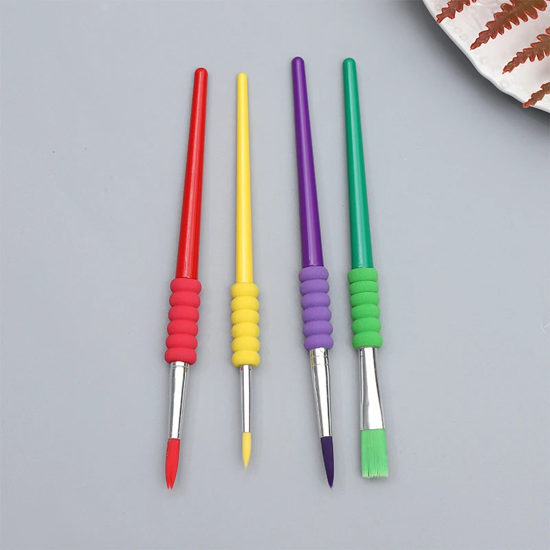4 pieces of plastic suction card packaging art brush for watercolor oil painting