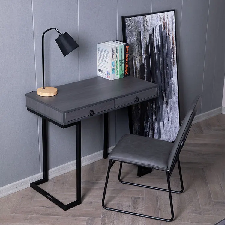 Hot sale metal wooden dressing table 2 drawer bedroom Industrial style desk