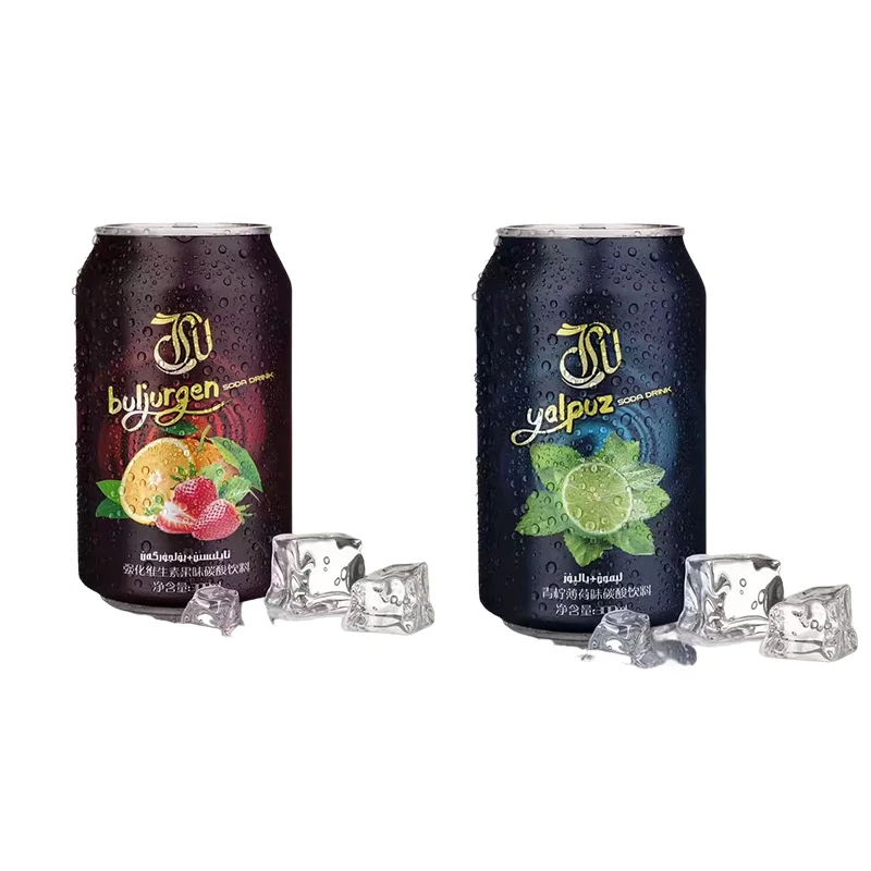 Fruit Apple Melon Green apple Grape Lime Soda Juice 330 ml Can Carbonated Drinks