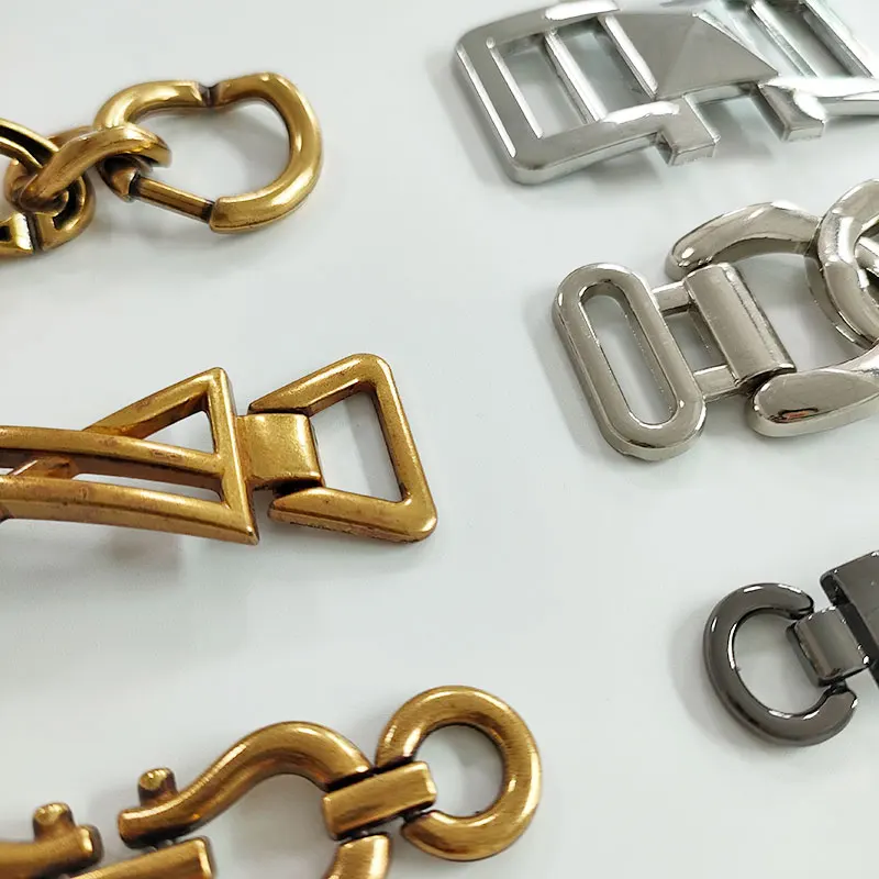 High quality custom shoe chain decoration shoe buckle with brand logo metal shoe decoration