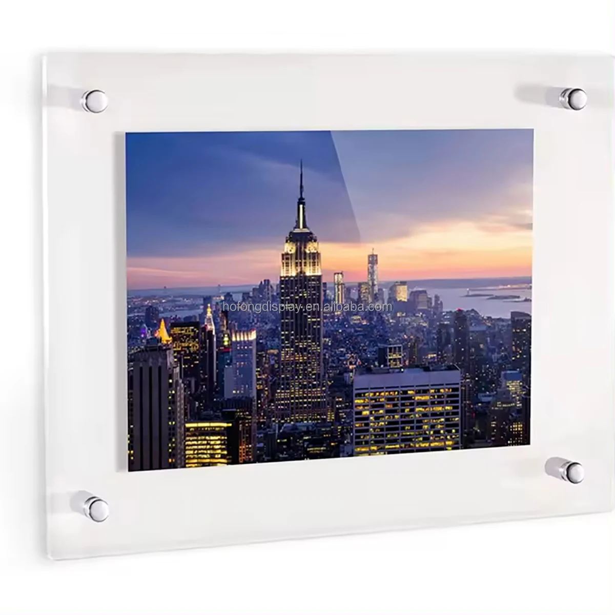 customize Clear Acrylic Wall Mount Floating Frameless Picture Frame Photo for Poster Photography Frames-Double Panel