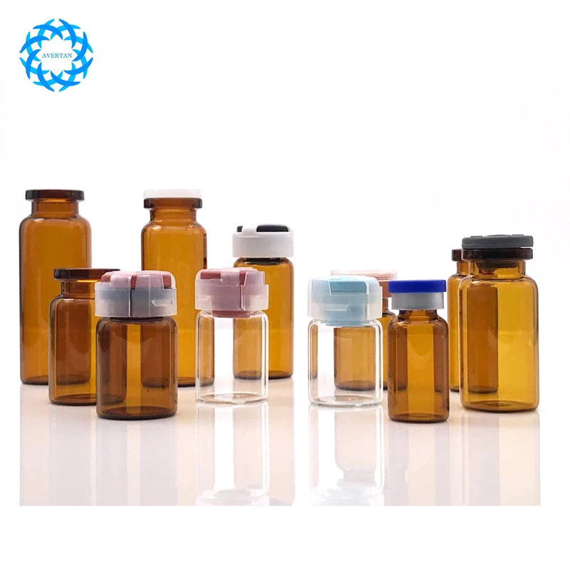Avertan 2ml 5ml 8ml 10ml15ml Essential Oil bottle ber glass bottle penicillin bottle vial with aluminum plastic cap