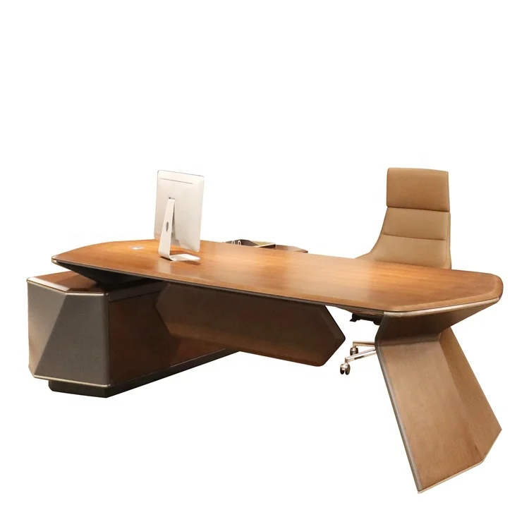 Smart Office CEO Office Furniture Set MDF Director Desk for President L Shaped Office Desk