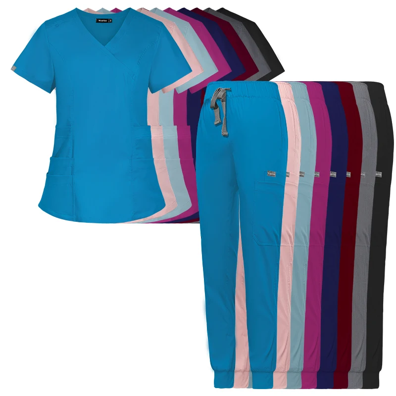 Stylish and Comfortable Nurse Clothing with Elastic Fabric Wholesale Polyester Hospital Nursing Suit