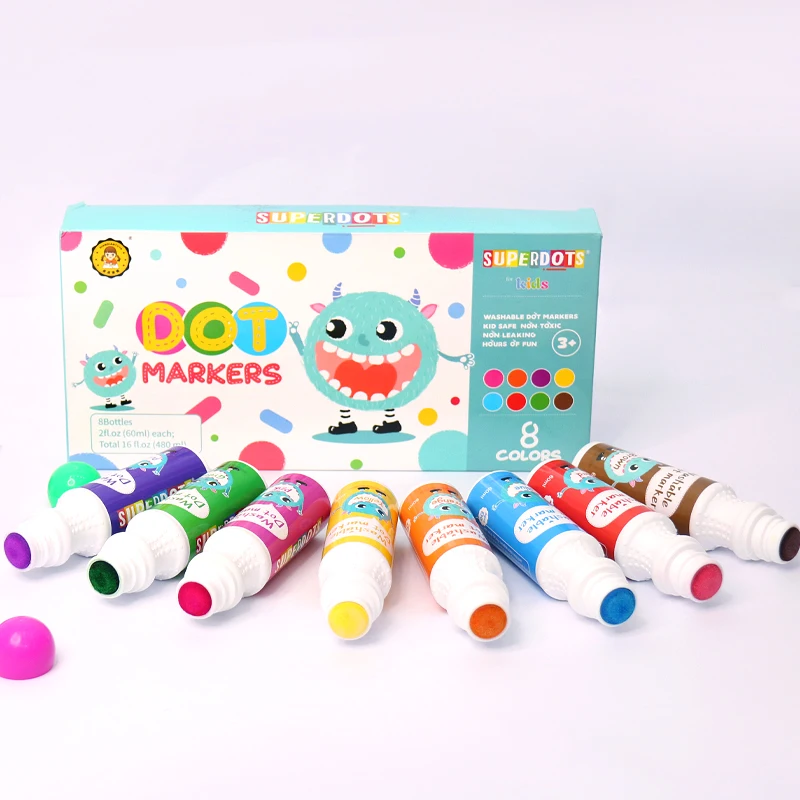 Детские граффити маркеры Superdots набор краски 18 мм перо губка краска аппликатор дети Рисование игрушки художественные