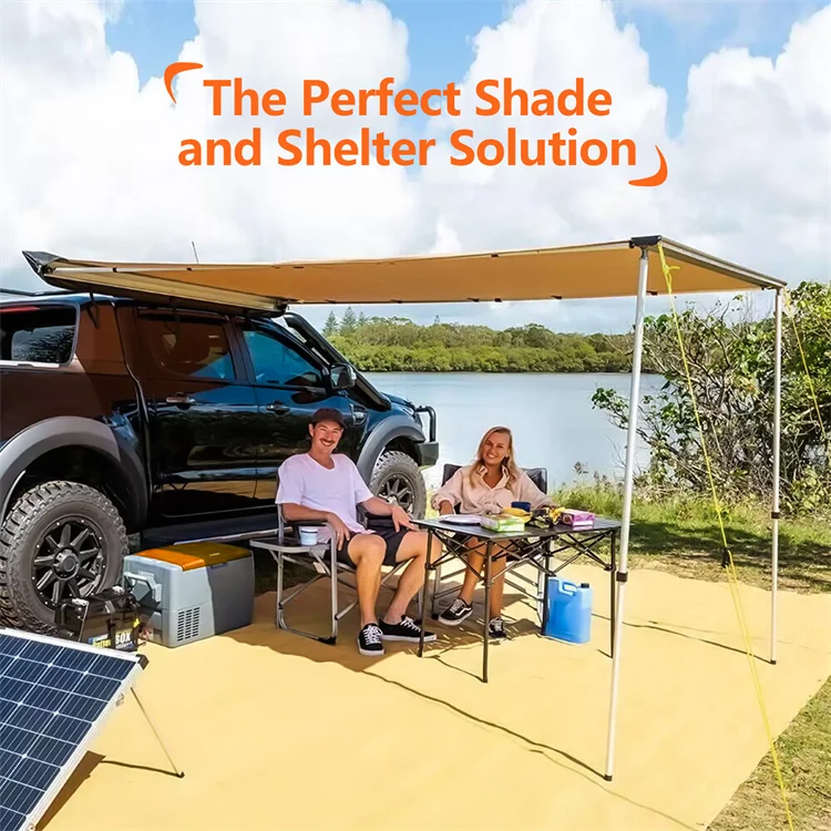 Hot Sale 2.5*2.5m SUV/4x4/4wd Car Roof Top Tents for 3-4 person Waterproof Portable Vehicle Side Awning with Poles