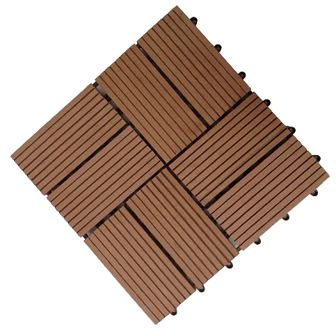 cheap price chocolate and reddish brown  decking 300 x 300 Cheap price Interlocking Wood Plastic Composite WPC DIY Decking Tiles