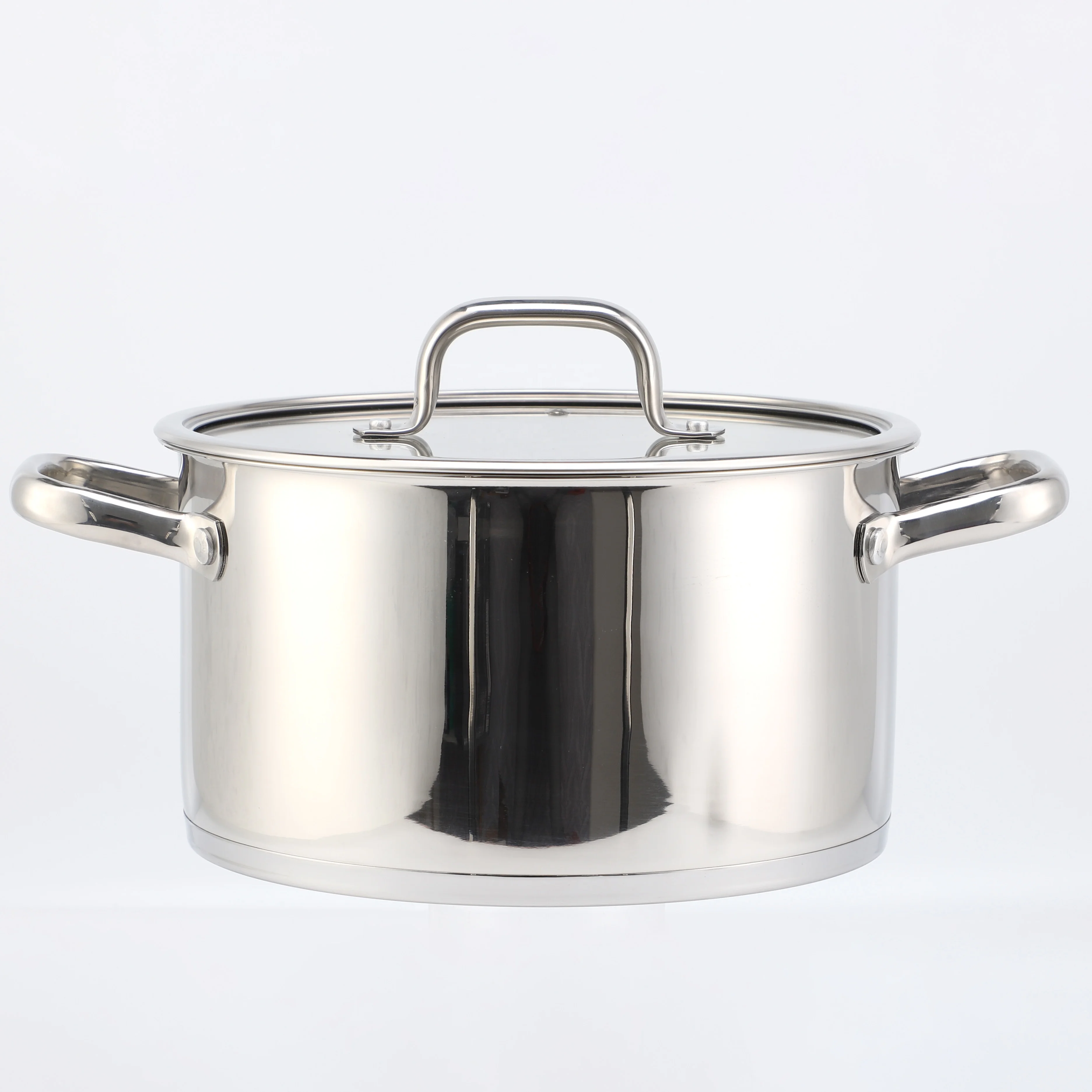 High Quality Commercial Cookware Hot Pot Kitchen Cooking Pot Thickened Stainless Steel Soup Pot With Glass Lid