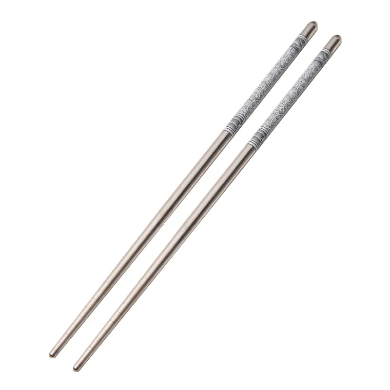 Custom metal reusable silver chopsticks wholesale standard size chopsticks