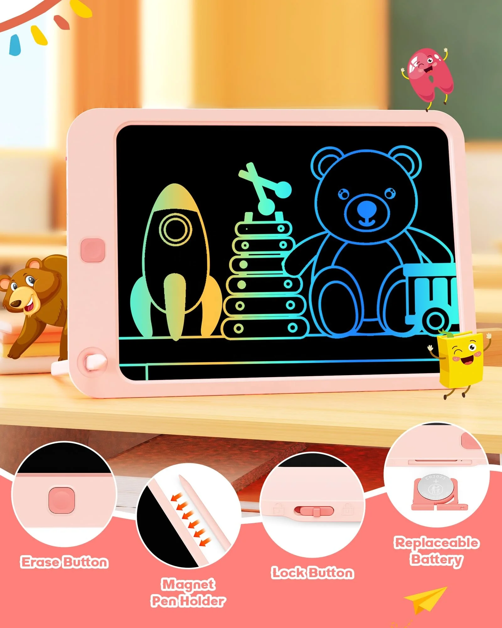 Colorful Screen Electronic Magic Board Magic Board Digital Slate For Children Lcd Writing Tablet 8.5 10 inch