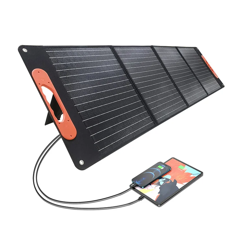 Портативная Складная электростанция солнечная панель 100 Вт 200 Высокоэффективная для телефона USB порт кемпинга на открытом воздухе Бесплатная мощность