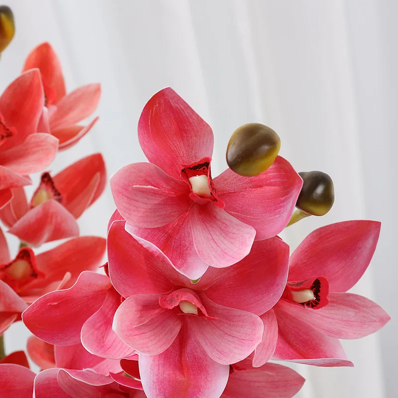 Artificial Flower Ten Heads Huilan Artificial Flower Home Living Room Floor Display Wedding  Hall Background Decoration Orchid