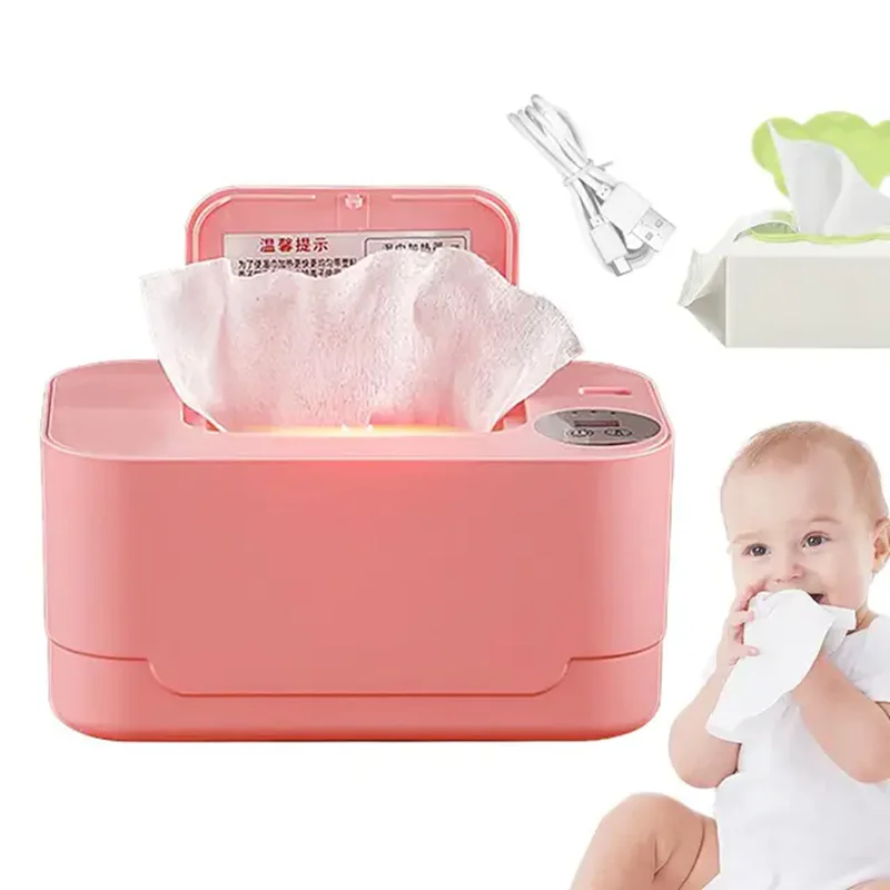 Baby Wipe Warmer LED Digital Display Large Capacity Baby Wet Wipes Warmer Dispenser USB Powered Adjustable Temperature Heating