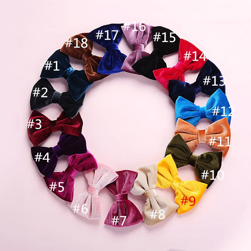 Baby girls fancy velvet hair bows girl hair bows accessories wholesale velvet hair bows