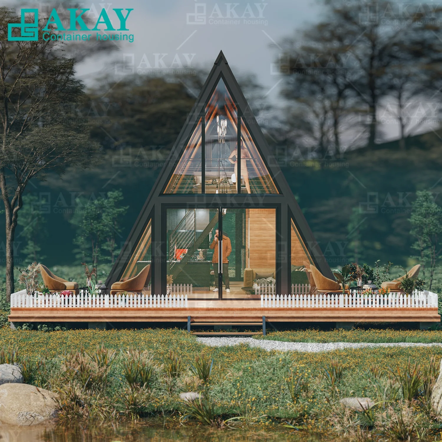 Luxury Frame Small Triangle House, Low-Rise Heat-Insulated Villa, Modular Home, Detachable Container House