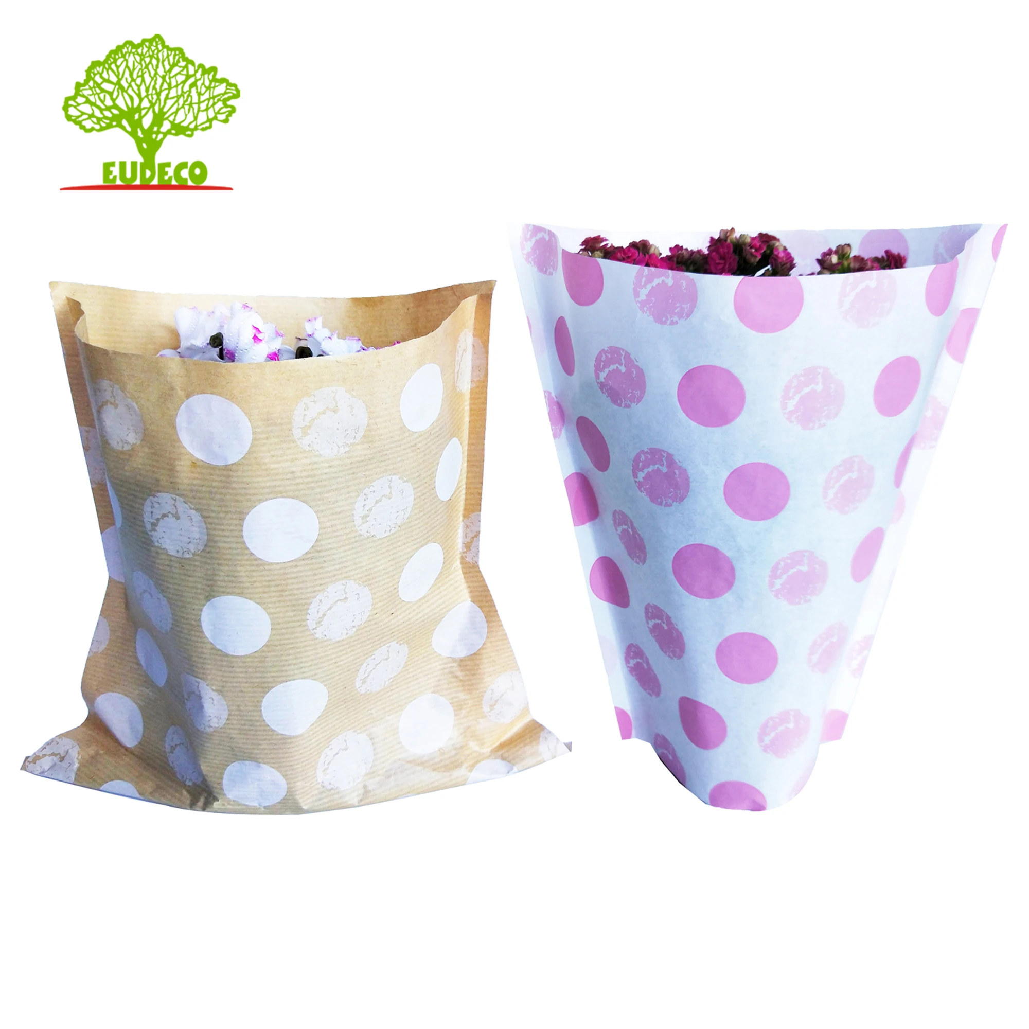 New Compostable Thick Plastic Vase Dotty Kraft Bags Making Machine Paper Pot X for Flower Household Products Coated Paper Accept