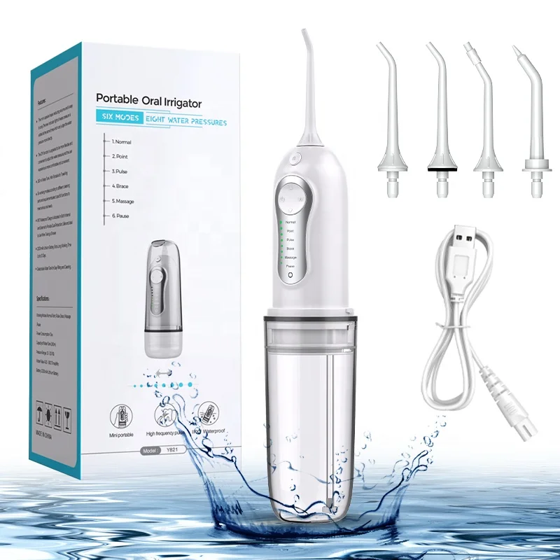Oral Irrigator custom Portable IPX7 Cordless Teeth Cleaning Mini Tank Water flosser for Traveling electric dental water jet