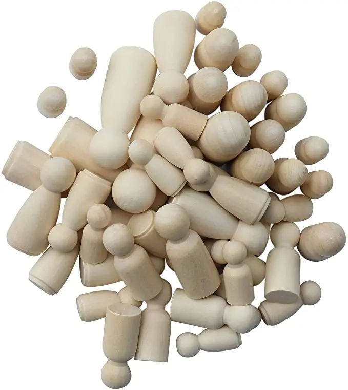China Wholesale High Quality Unfinished Wooden Peg Dolls wooden figures toy Decorative Peg Doll People for Kids DIY Art Craft