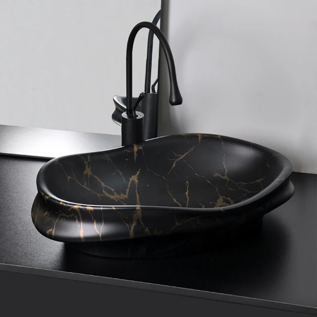 Chaozhou New Coming Ceramic Sanitary Wares Art Wash Basin Marble Fashion Design Bathroom Sink