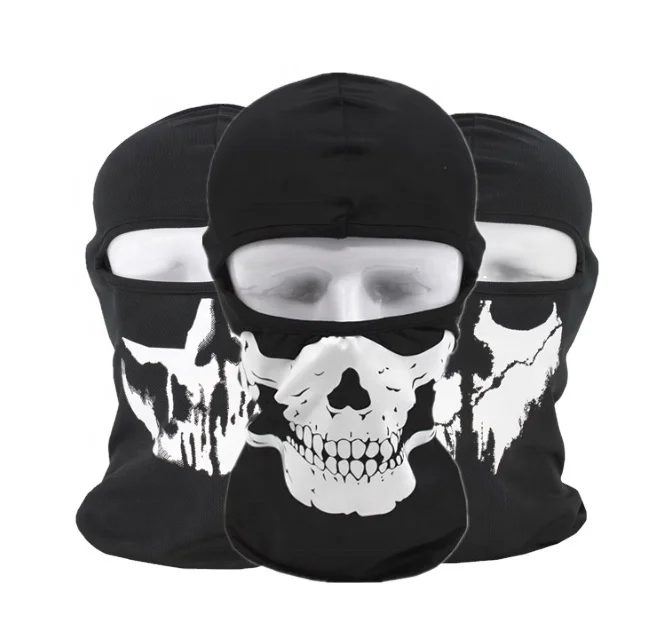 Wholesale Breathable Skull Design Balaclava Full Face Mask Skeleton Head Mask Halloween CS Fight Military Balaclava Mask