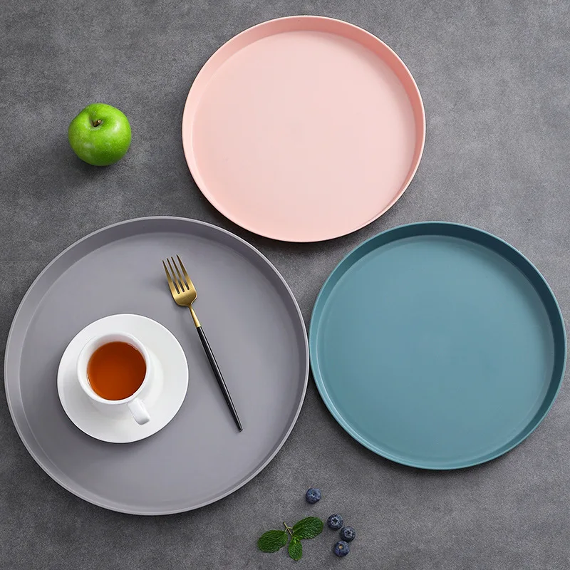 Creative fruit plate plastic water Cup tray round plastic dinner plate thickened snack dish