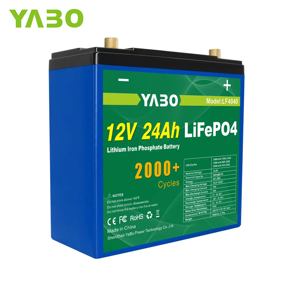 UPS питает Цилиндрический литий-ионный Аккумулятор LiFePO4 12V 24Ah для солнечной системы электрического самоката