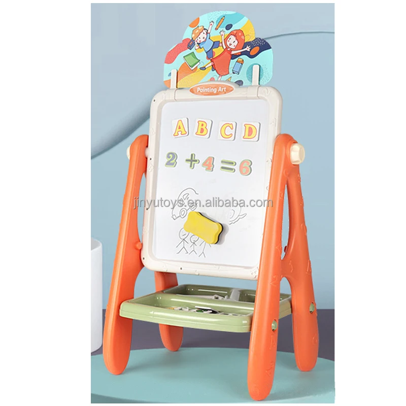 Kids Magnetic Chalk Painting Stand Easel Painting Toys for Toddler Birthday Holiday Gift Double Sided Drawing Doodle Board Set