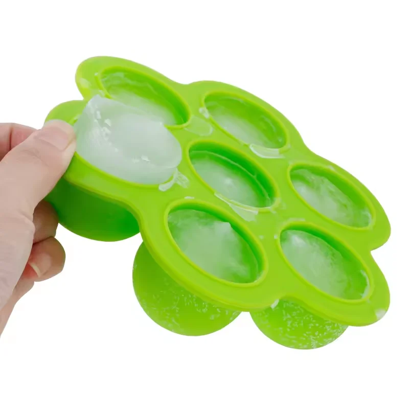 Original Manufacturer with Cost price small 7 lattice semicircle Ice Cream Mould Ice Cube Tray with Lid