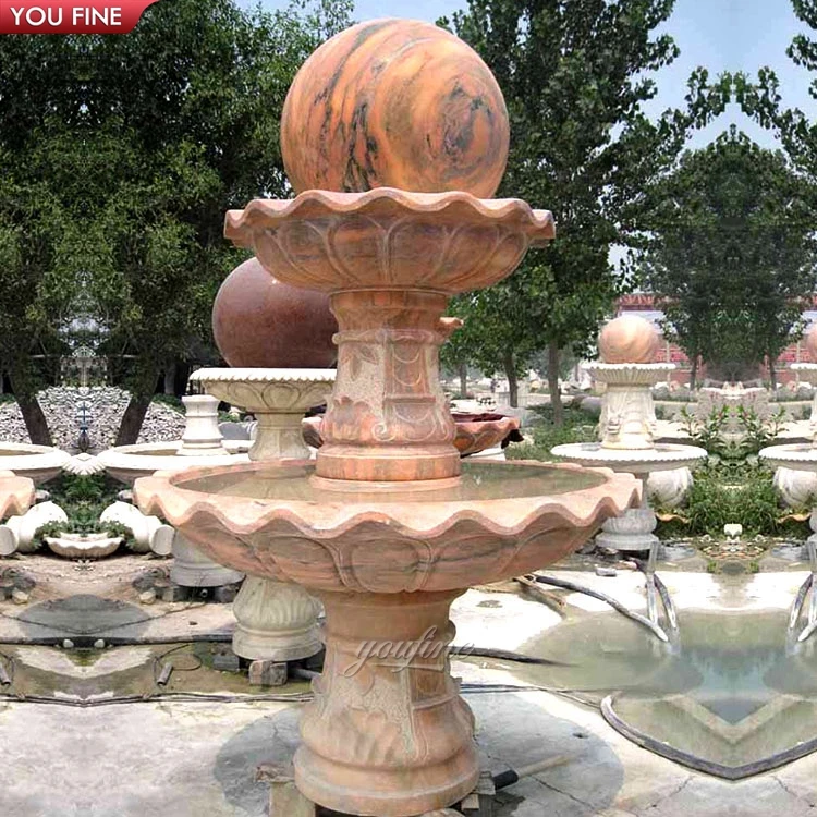 Hand Carved Marble Rolling Ball Water Fountain Spheres for Garden Decoration