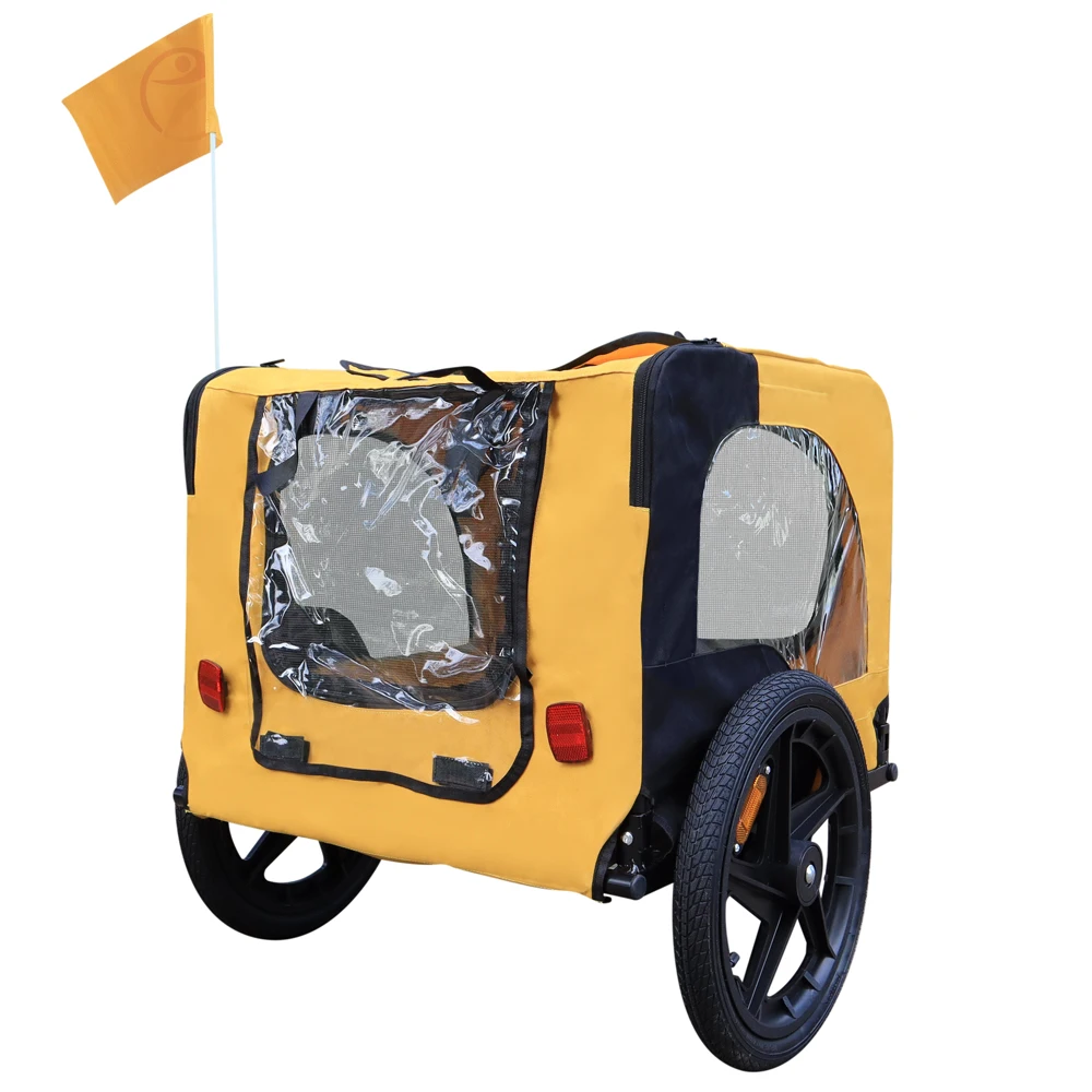 Dual Entry Pet Carrier Bag With Wheels For Cats Small Large Dogs Foldable Frame Bike Bicycle Motorcycle Puppy Travel Trailer
