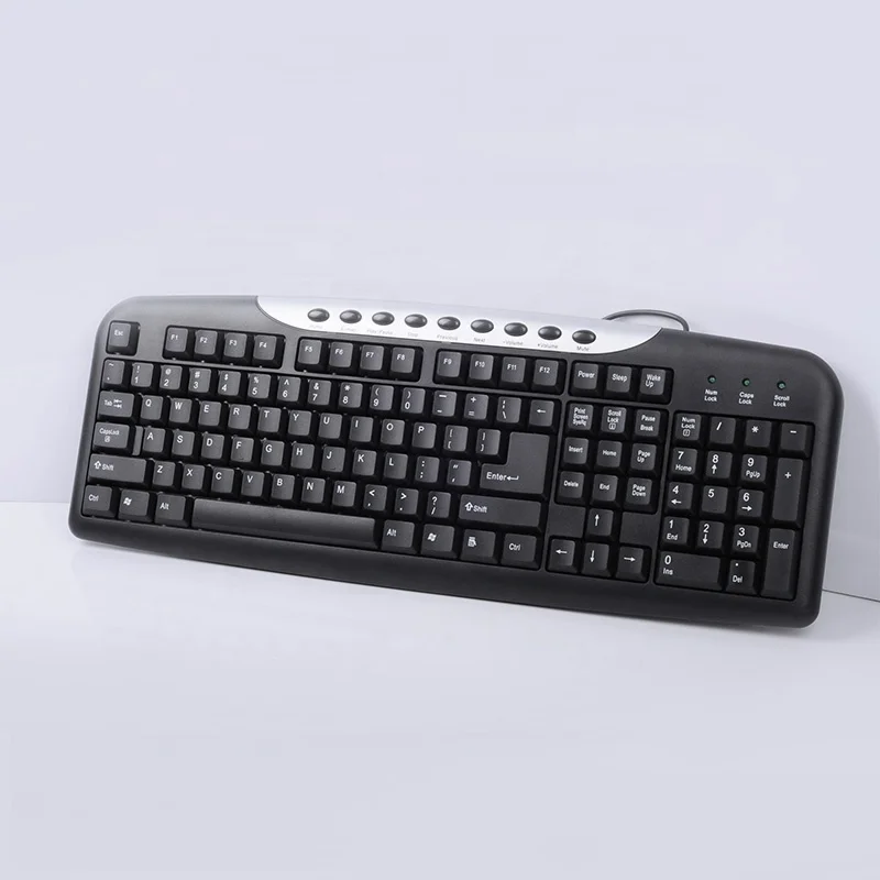 Office Multimedia Keyboard Wired Russian Arabic French Spanish USB 104 Keys PC Desktop Wired Cheap Multimedia Keyboard OEM ODM