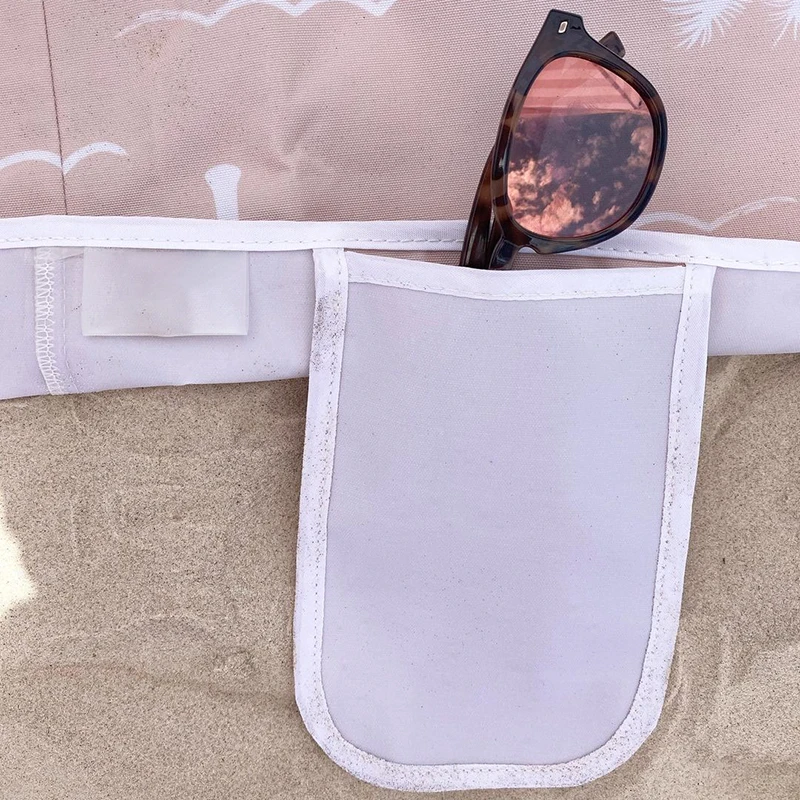 Wholesale sand proof canvas beach mat non-slip pvc waterproof bottom blanket with center eyelet hole for umbrella