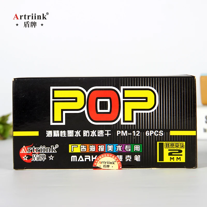 12mm big head Mike pen made in China, with quick drying, waterproof, safe, non-toxic, wide range of uses, 12 colors