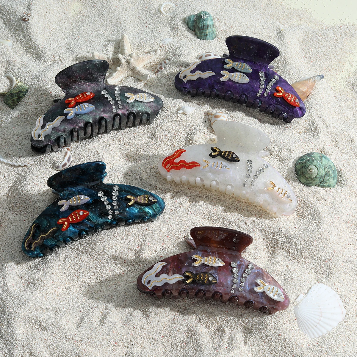 personalized pearl hair claw clip custom acetate stone bling hair claw hair accessories