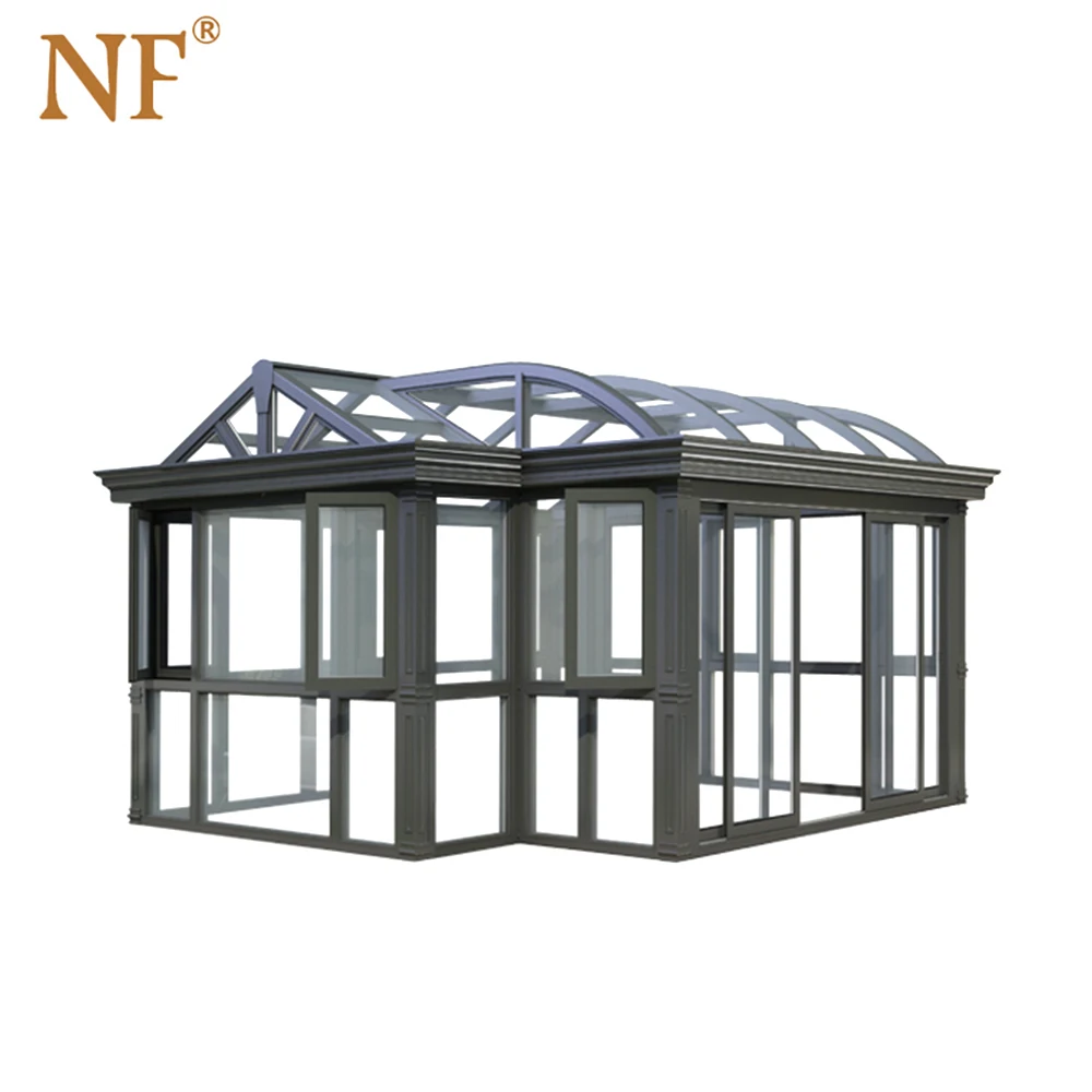 Prefabricate aluminium glass house/sunroom/greenhouse/conservatory hurricane proof