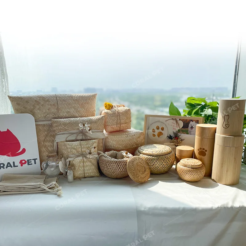 eco friendly Bamboo Urns Cremation scatter tube For human Pet Ashes sea burial green earth burial 100% biodegradable urn pet