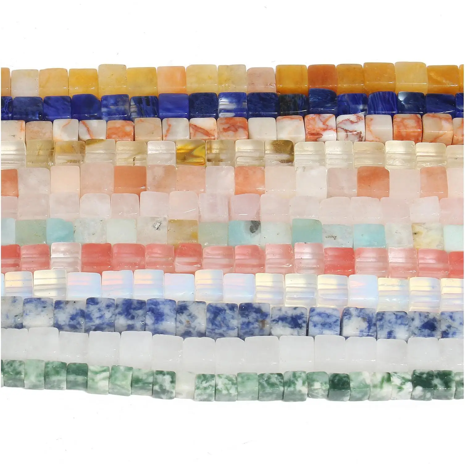 8mm tiger eye agate crystal cube loose beads  Spacers Charms Agate Beading For Earrings Glass Stone Spacer Beads